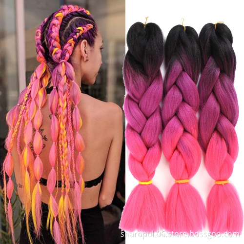 synthetic Hair extension ombre hair crochet braids jumbo braiding hair